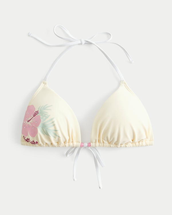 Spring Break Graphic Halter Triangle Bikini Top