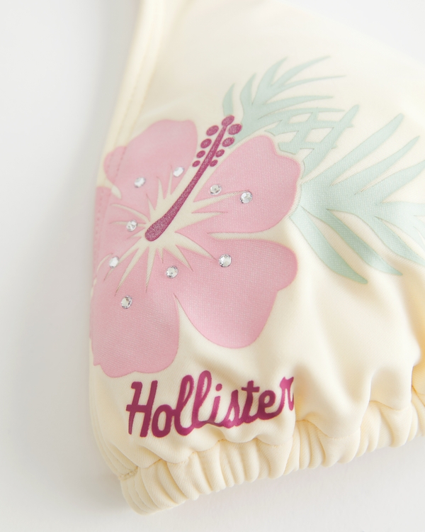 Spring Break Graphic Halter Triangle Bikini Top