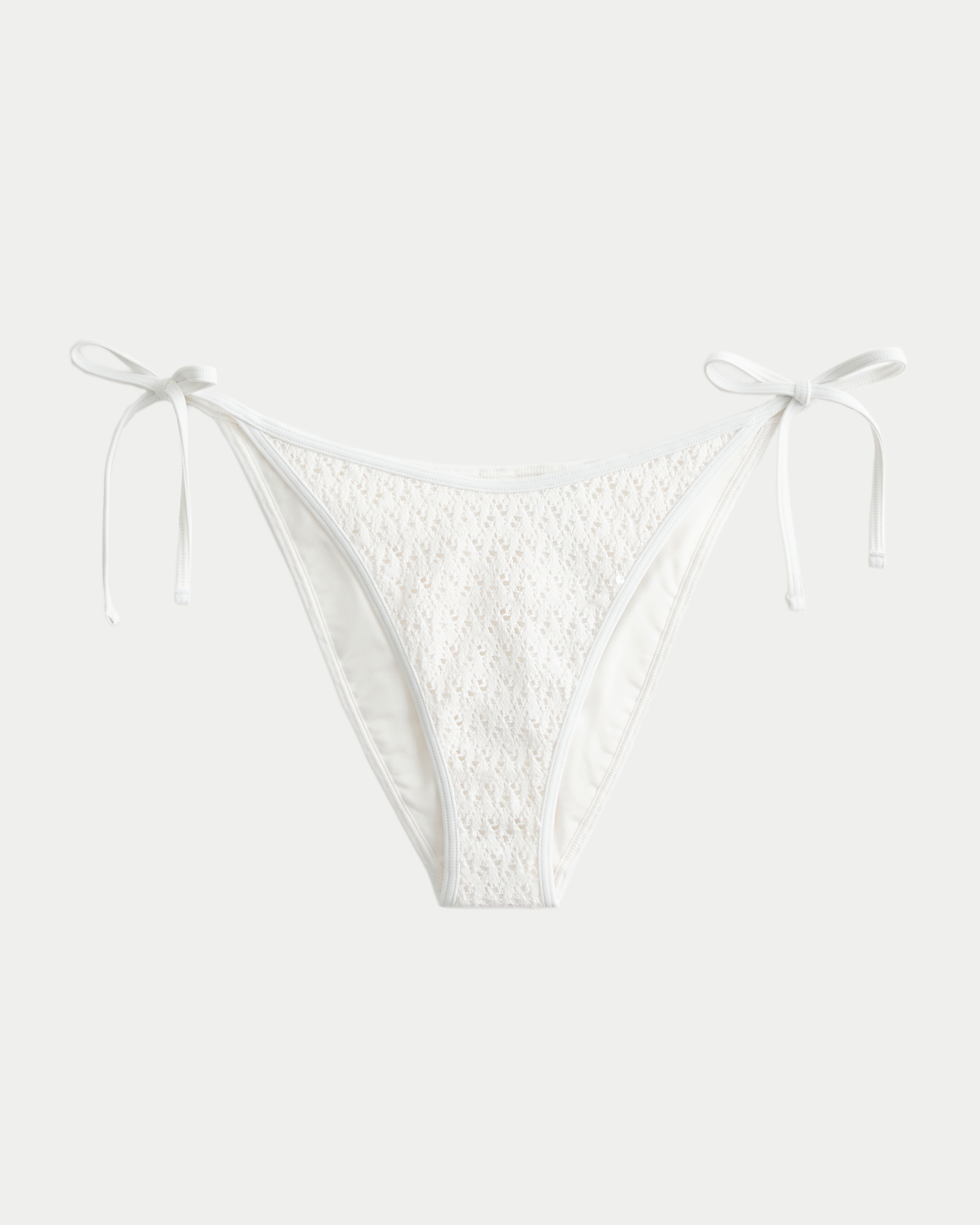 Sequin Crochet-Style Side Tie Cheeky Bikini Bottom