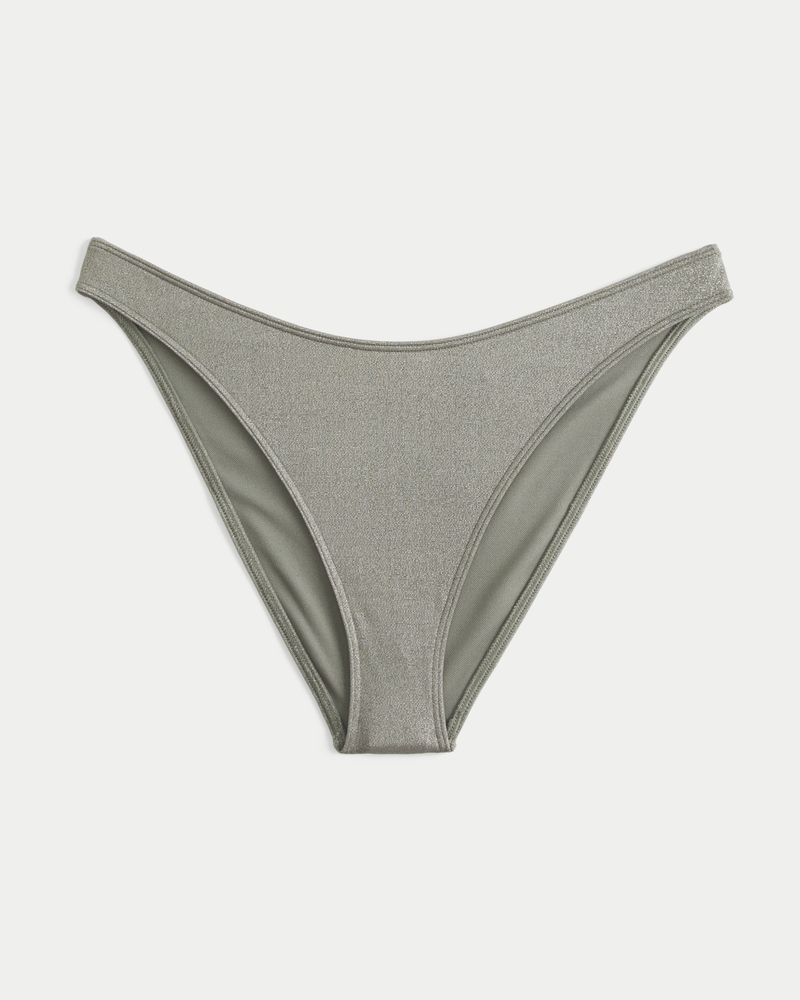 Shimmer High-Leg Cheeky Bikini Bottom