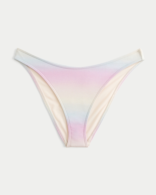 Bas de bikini coquin à jambe haute scintillant, Éclat Multicolore view 1