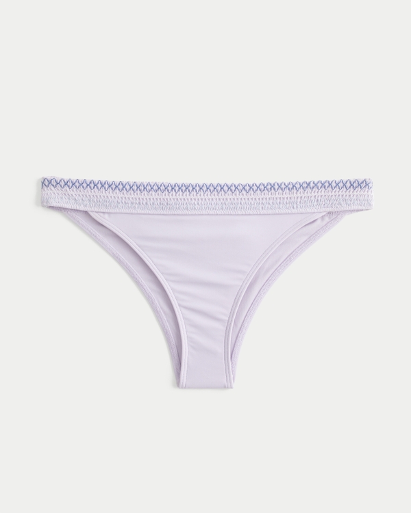 Bas de bikini le plus coquin à taille smockée et à jambes hautes, Violet Pastel view 1