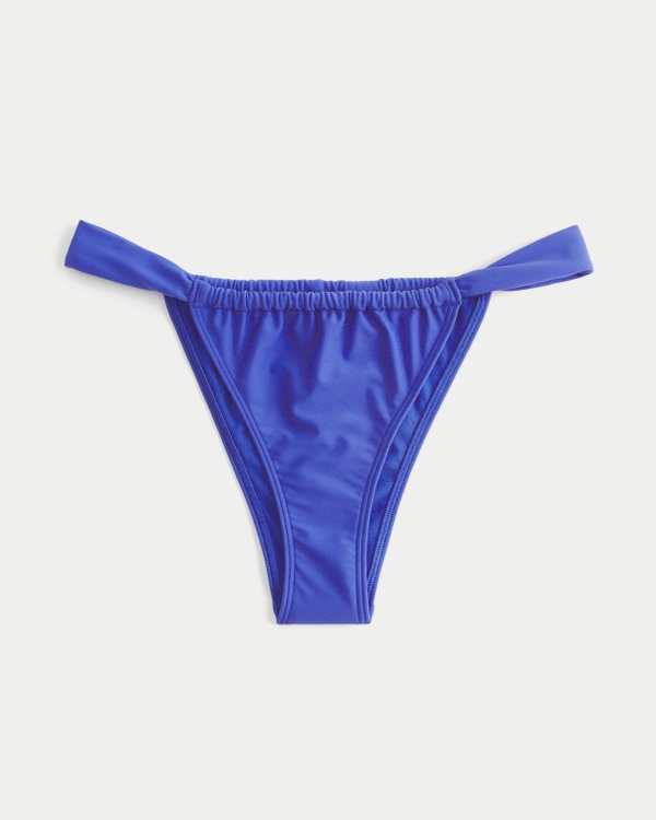 Wide Strap High-Leg Cheekiest Bikini Bottom, Cobalt view 1