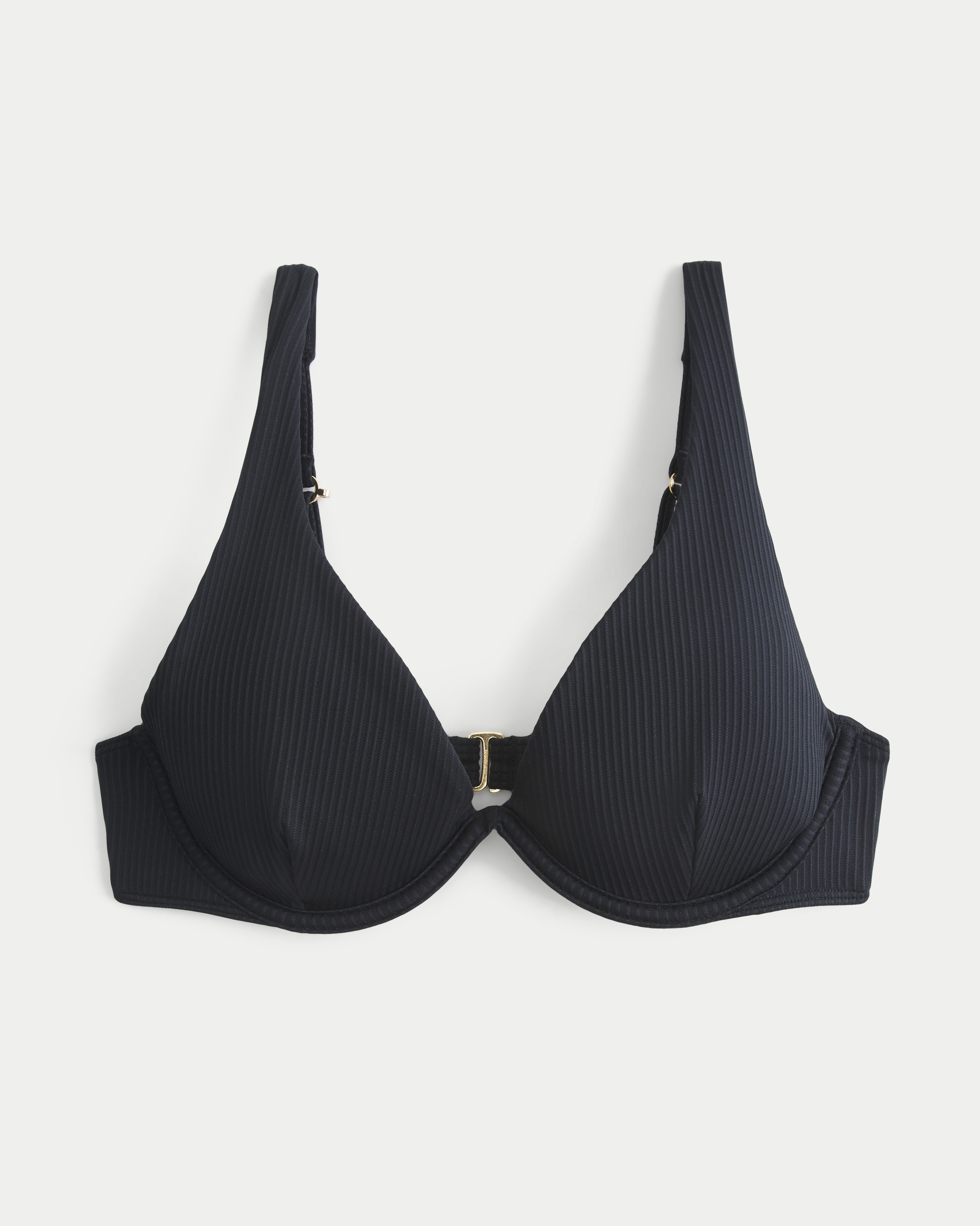 High Apex Ribbed Underwire Bikini Top