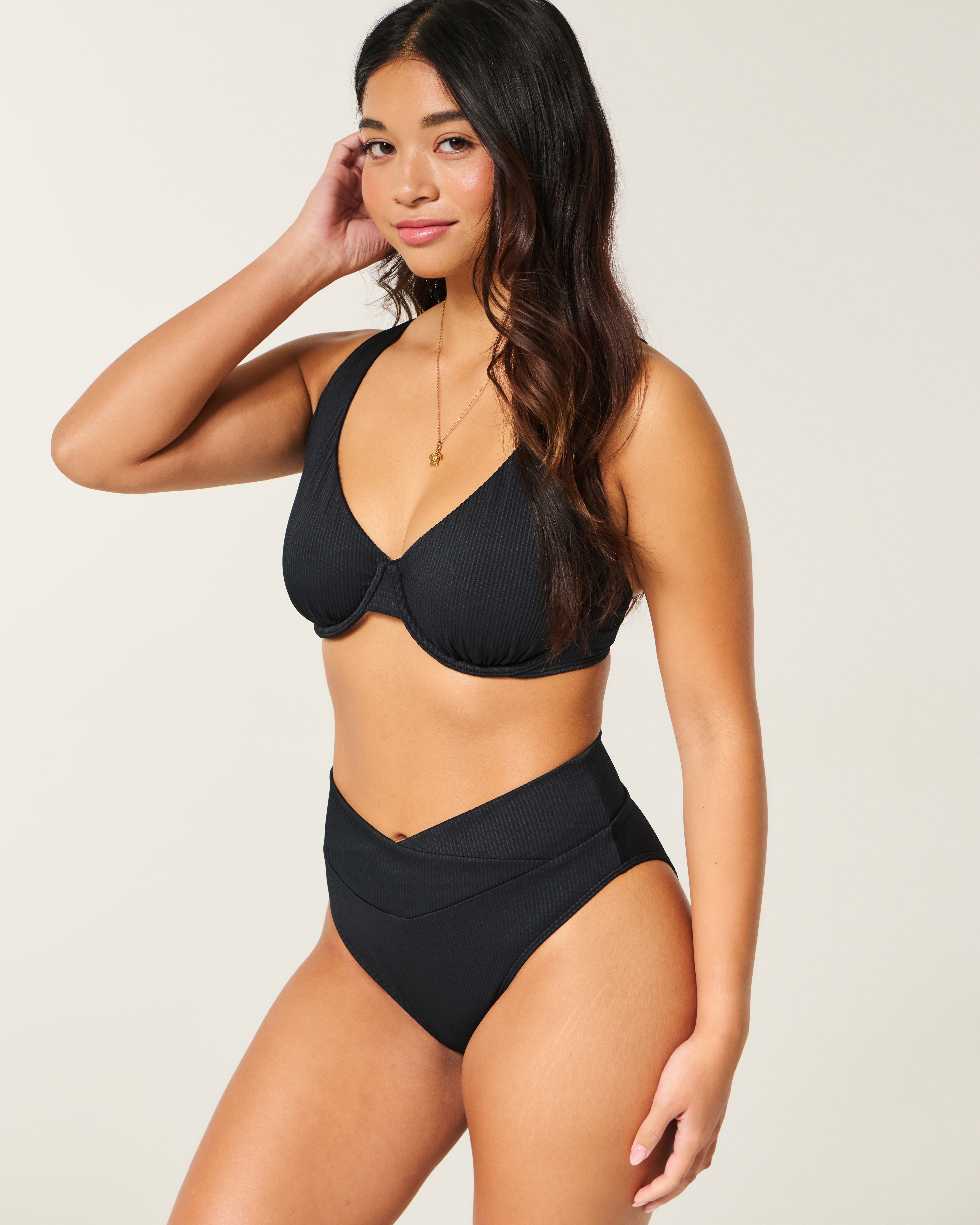 Ribbed High-Waist Bikini Bottom