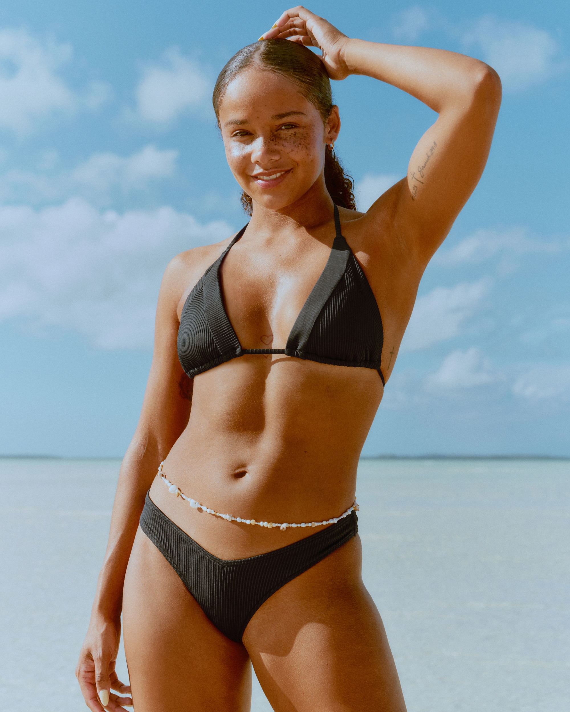 Ribbed Triangle Bikini Top