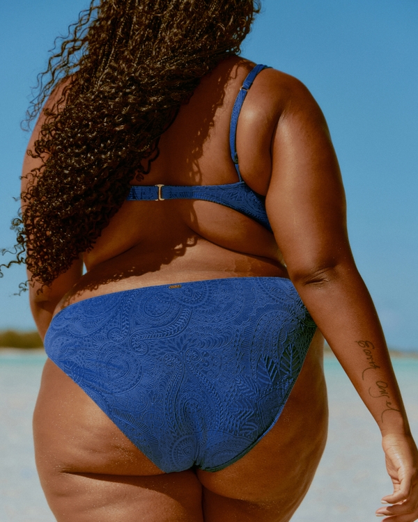 Slip bikini in jacquard, Indaco view 1