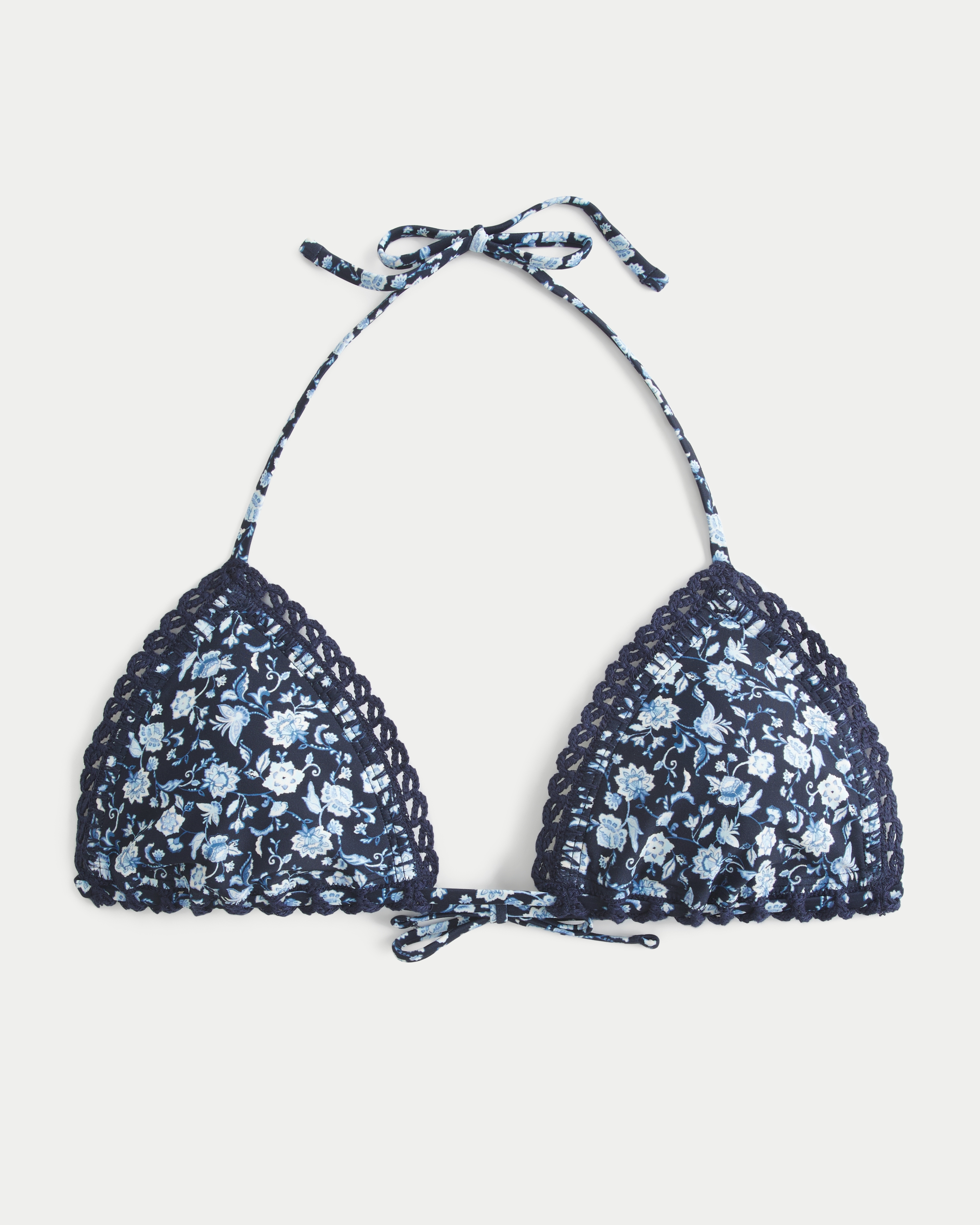 Stitched Trim Triangle Bikini Top