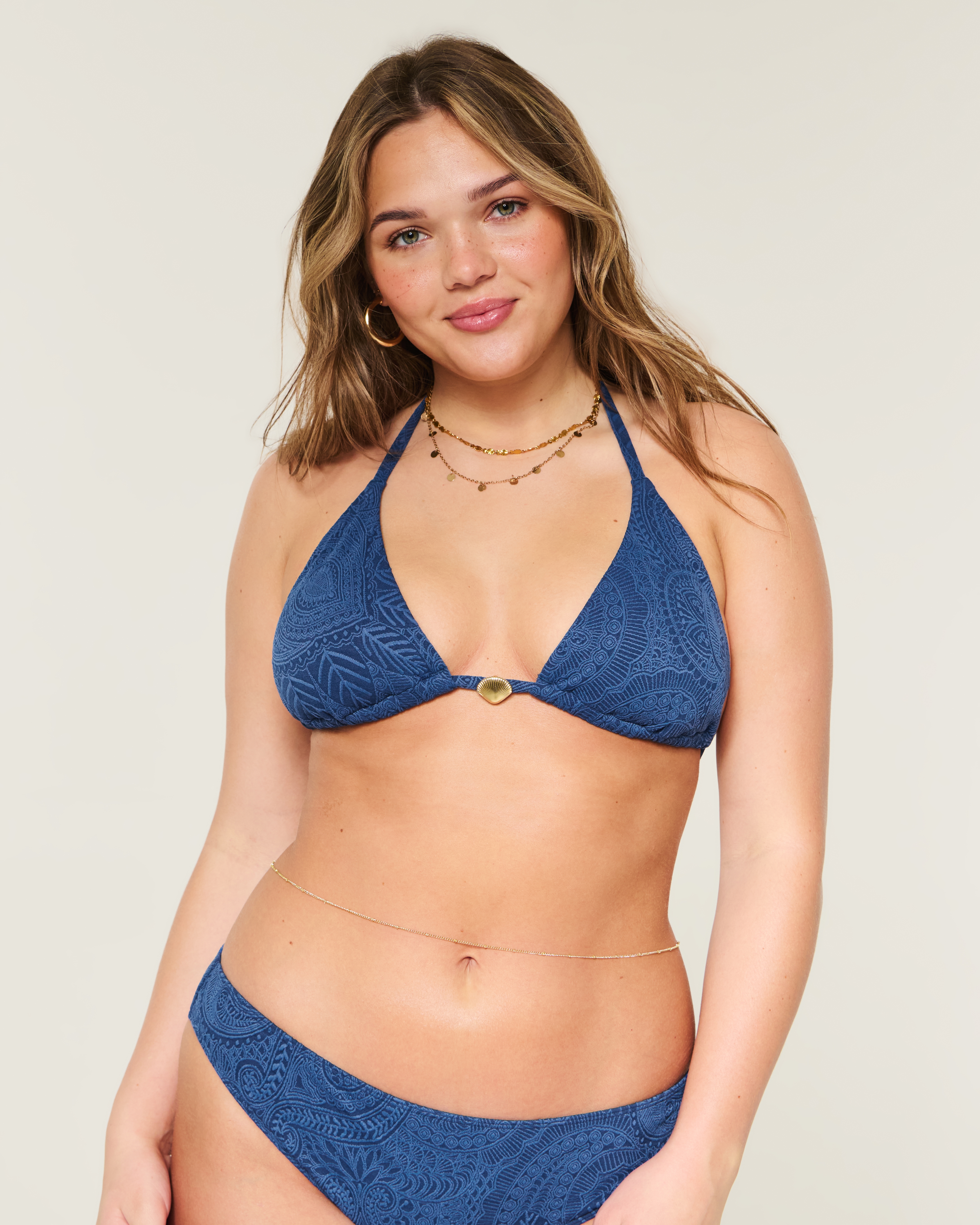 Jacquard Charm Triangle Bikini Top