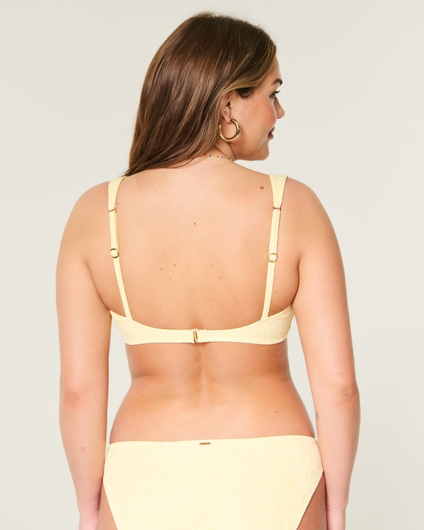 Jacquard Scoop Bikini Top, Butter Yellow view 2