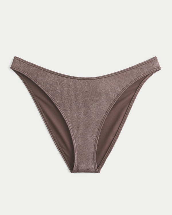 Shimmer Cheeky Bikini Bottom, Brown Shine view 1