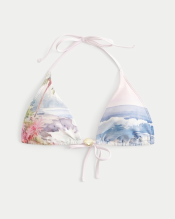 Women's Scenic Print Charm Triangle Bikini Top | Women's Swimwear | HollisterCo.com