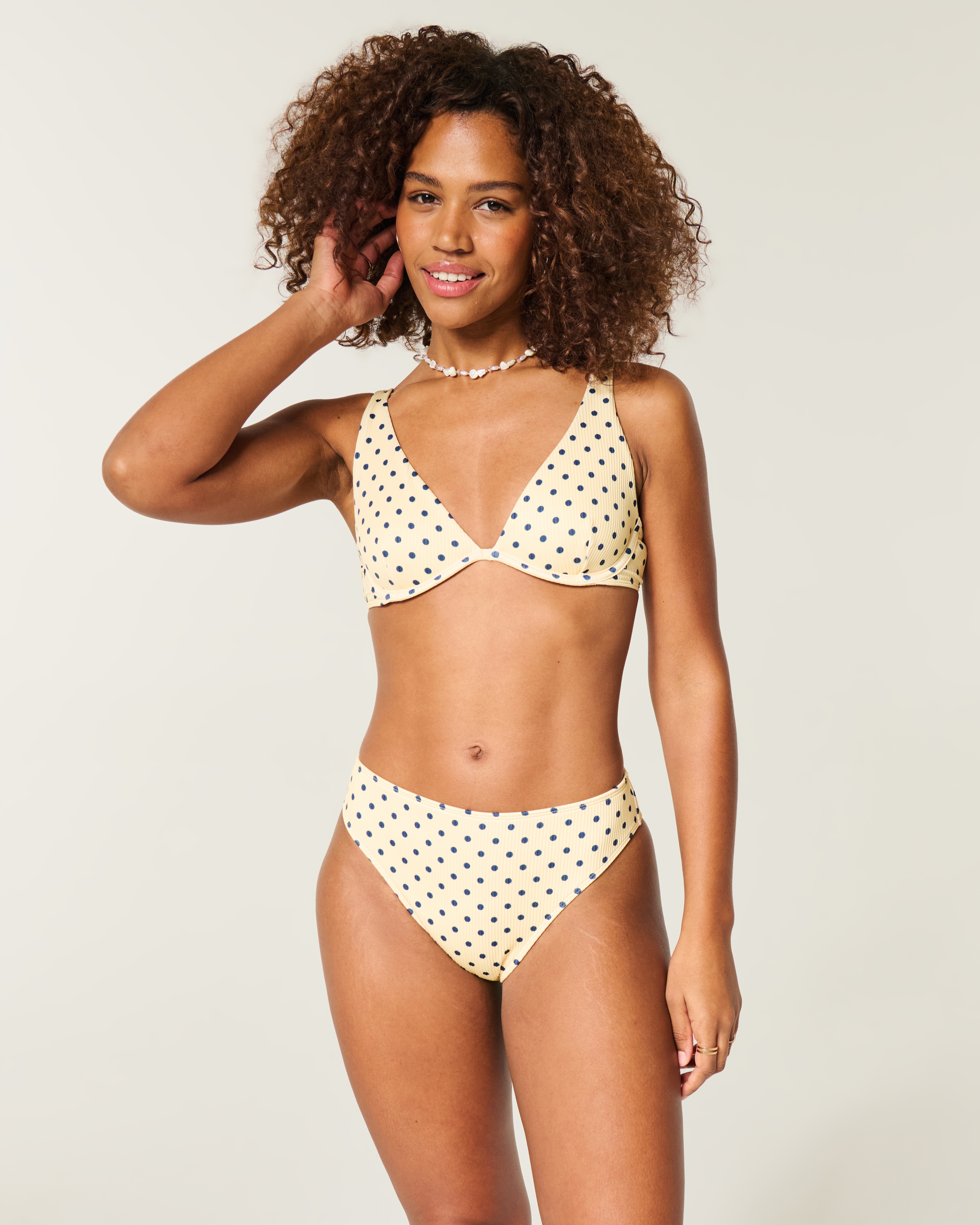 Curvy High-Leg High-Waist Ribbed Cheeky Bikini Bottom