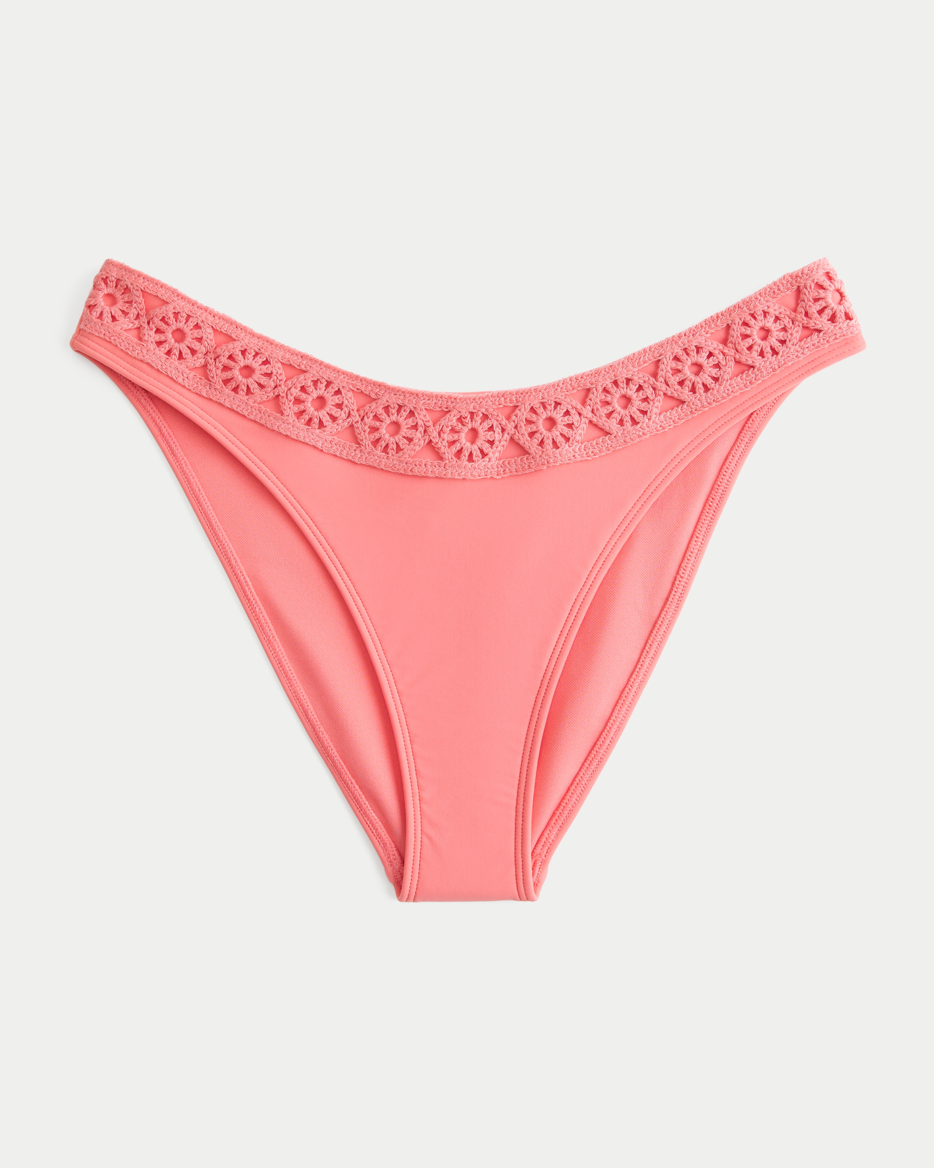 Crochet Style Trim Cheeky Bikini Bottom