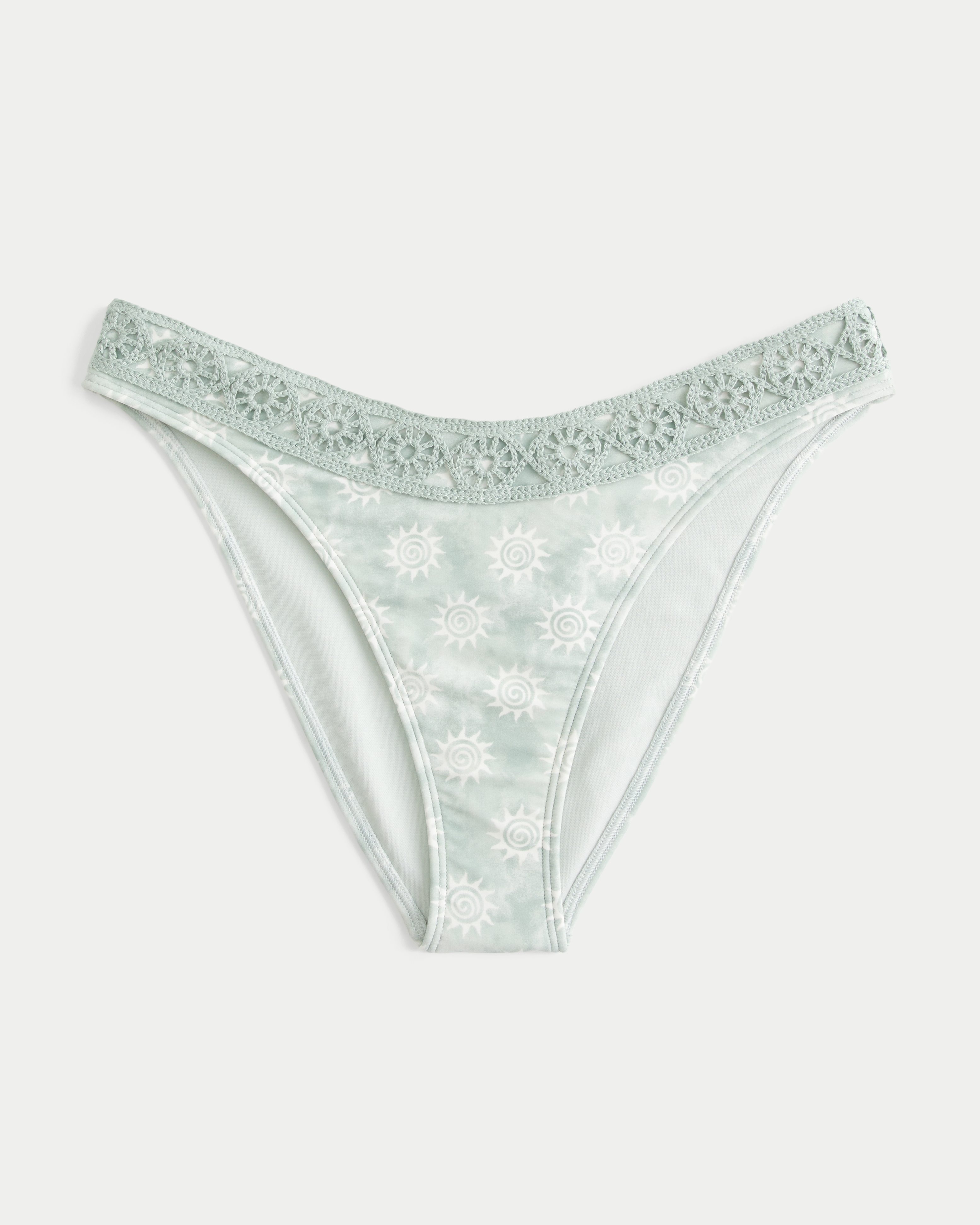Crochet Style Trim Cheeky Bikini Bottom