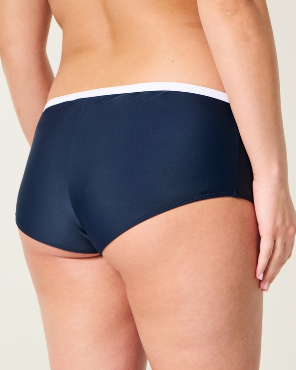 Short de bain à logo graphique &laquo; SEMAINE DE RELÂCHE ’08 &raquo;, Bleu Marine view 2