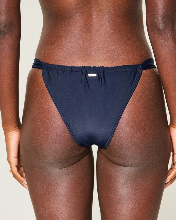 Slip bikini con copertura ridottissima e laccetti larghi, Blu Navy view 2