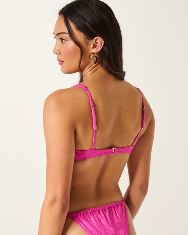 High Apex Jacquard Underwire Bikini Top, Dark Pink view 2