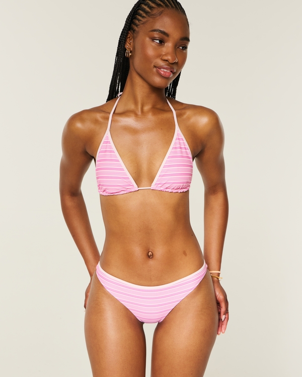 Reversible Cheeky Bikini Bottom, Pink Stripe view 1