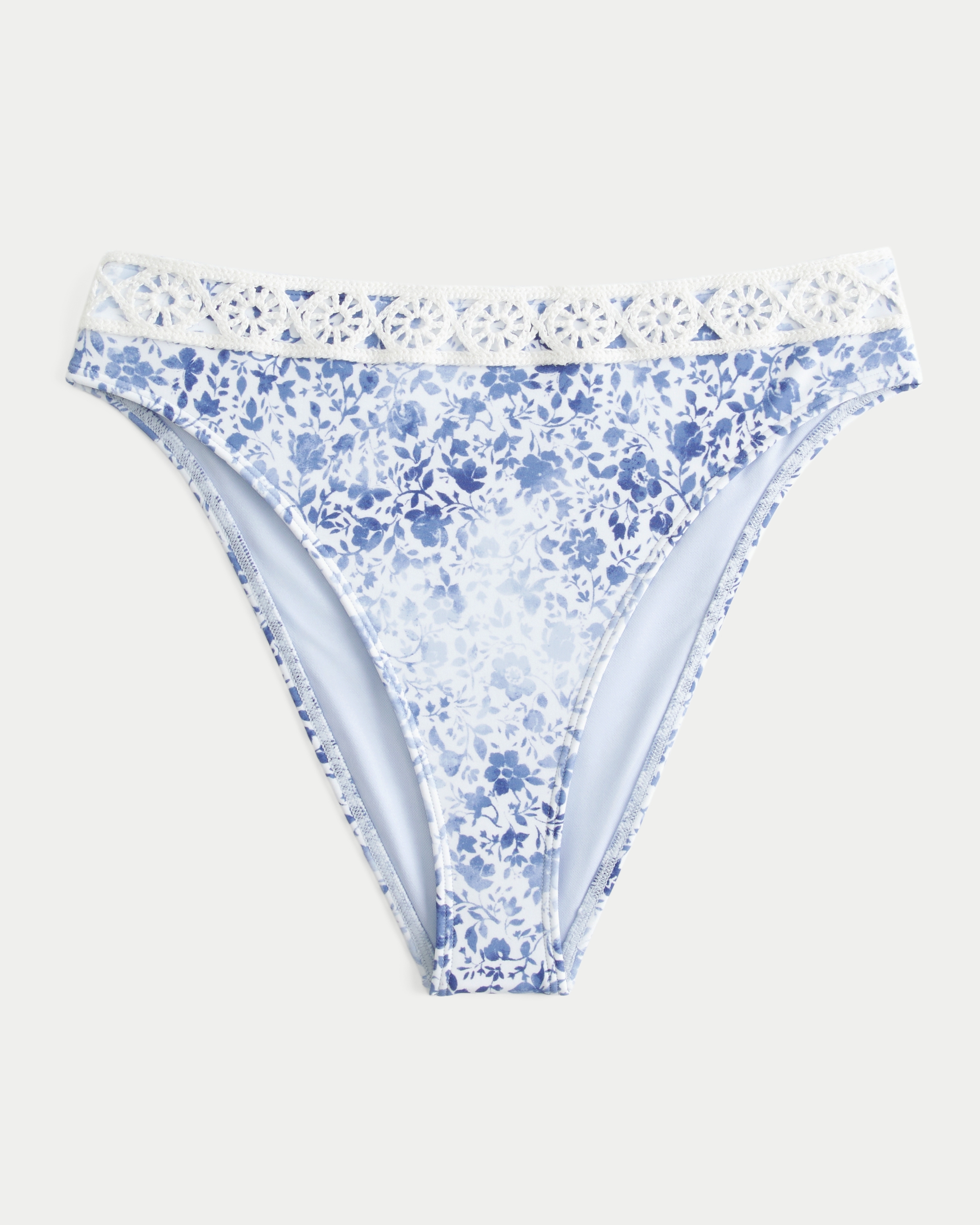 Curvy Crochet Style Trim High Waist Cheeky