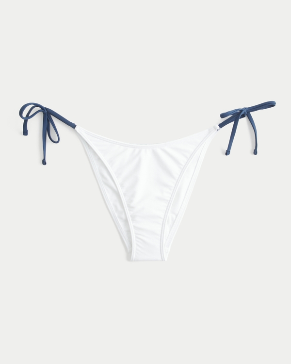 Senior Graphic Side-Tie Cheeky Bikini Bottom, White view 2