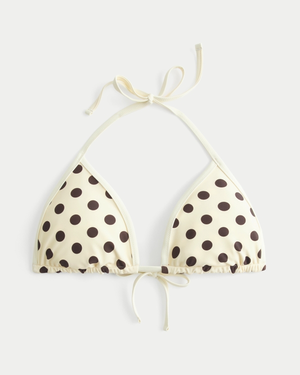 Reversible Pop Binding Triangle Bikini Top, Yellow Dot view 1