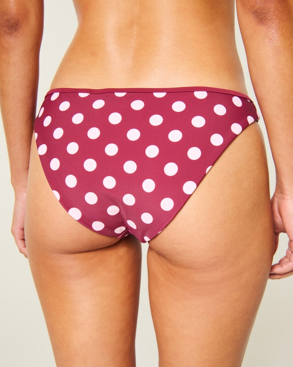 Reversible Pop Binding Cheeky Bikini Bottom, Burgundy Dot view 2