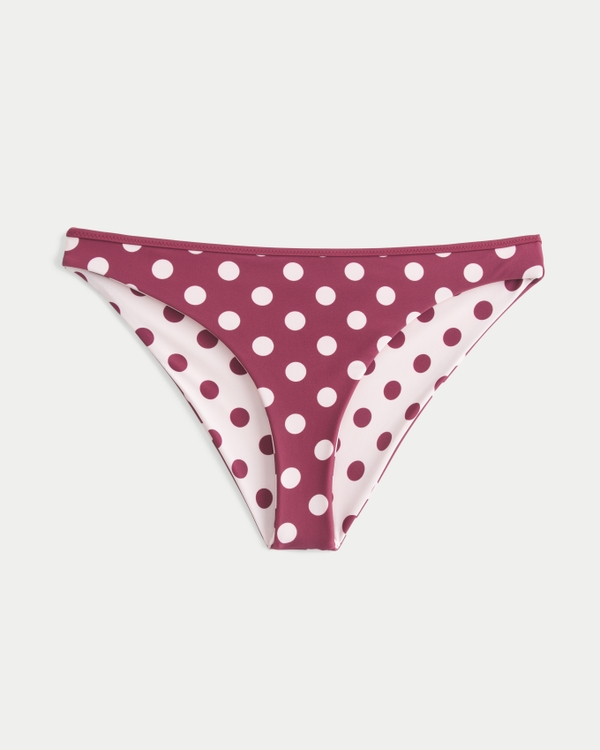 Reversible Pop Binding Cheeky Bikini Bottom, Burgundy Dot view 1