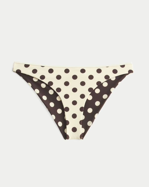 Reversible Pop Binding Cheeky Bikini Bottom, Yellow Dot view 1