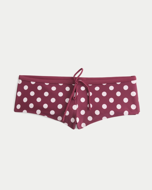 Pop Binding Swim Shortie, Burgundy Dot view 1
