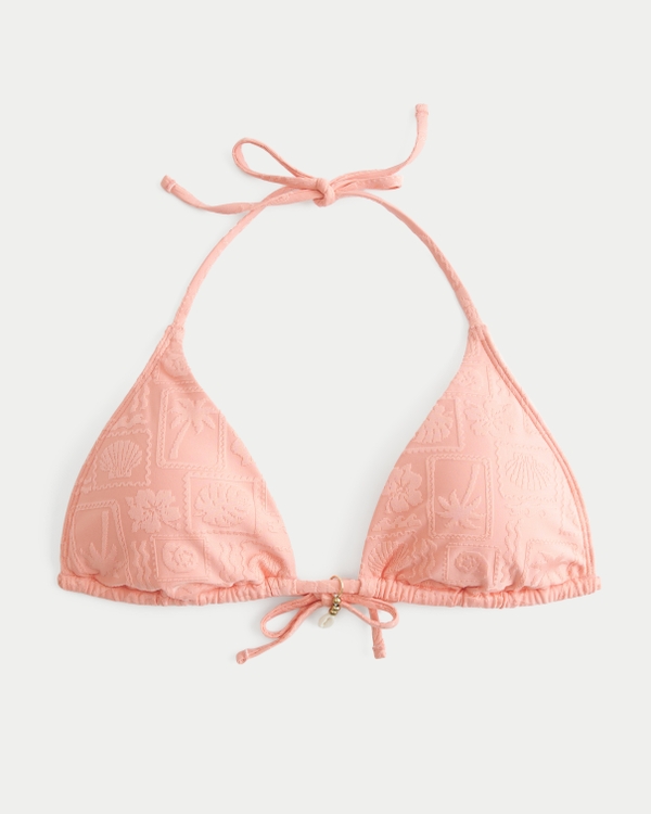 Top de bikini de jacquard multiposición, Coral Dd view 1