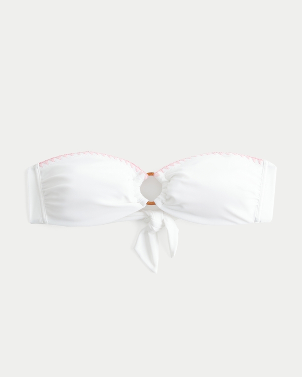 O-Ring Bandeau Bikini Top, White view 1