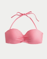 Tie-Front Halter Bandeau Bikini Top