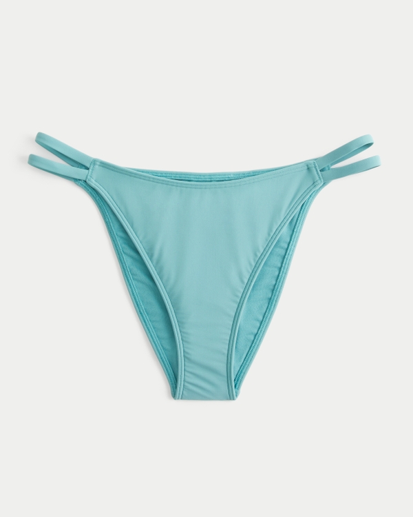 Double Strap Cheeky Bikini Bottom, Turquoise view 1