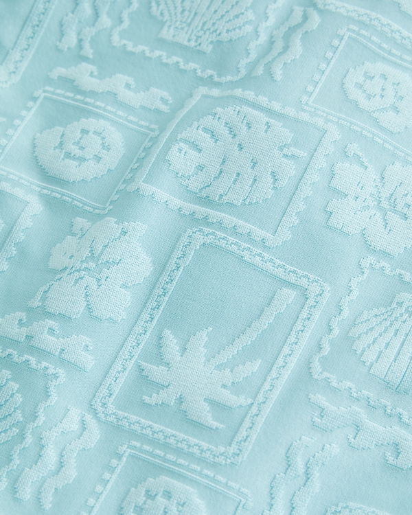 Jacquard Double-Strap Cheeky Bikini Bottom