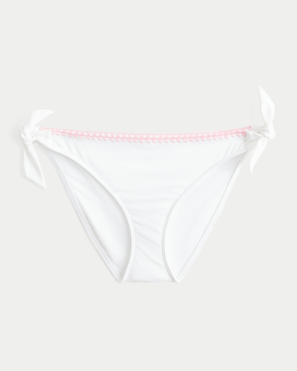Stitched Side Tie Bikini Bottom, White view 1