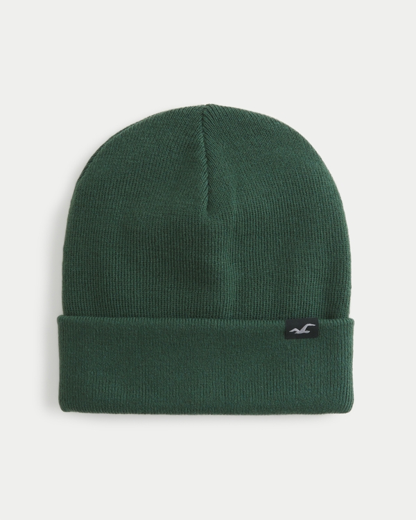 Knit Beanie, Dark Green view 1
