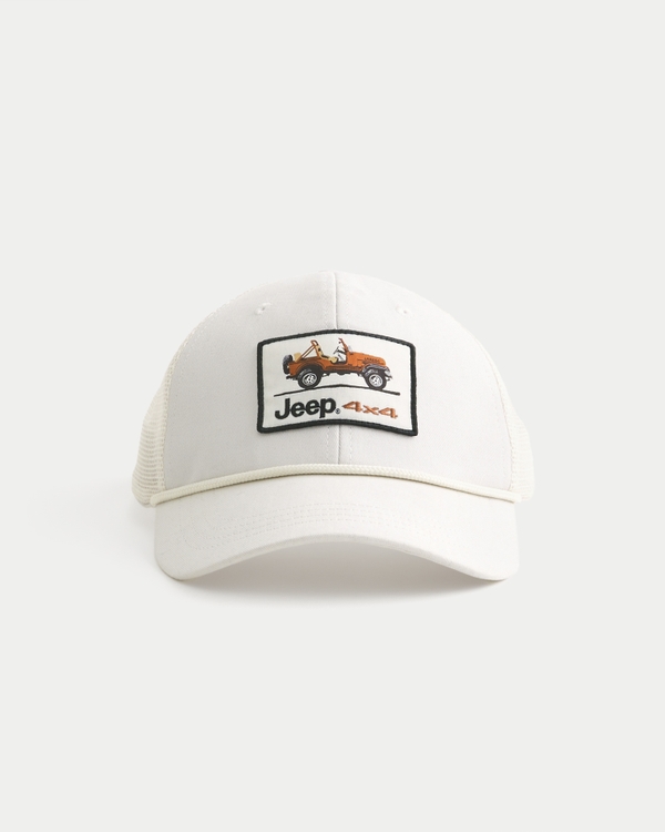 Jeep Graphic Trucker Hat, Cream - Jeep