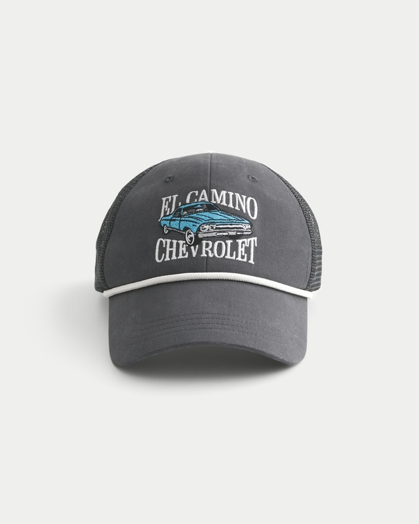 Chevrolet El Camino Graphic Trucker Hat, Faded Black - Chevy