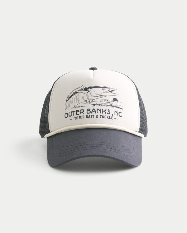 Outer Banks Graphic Trucker Hat, Faded Black - Obx
