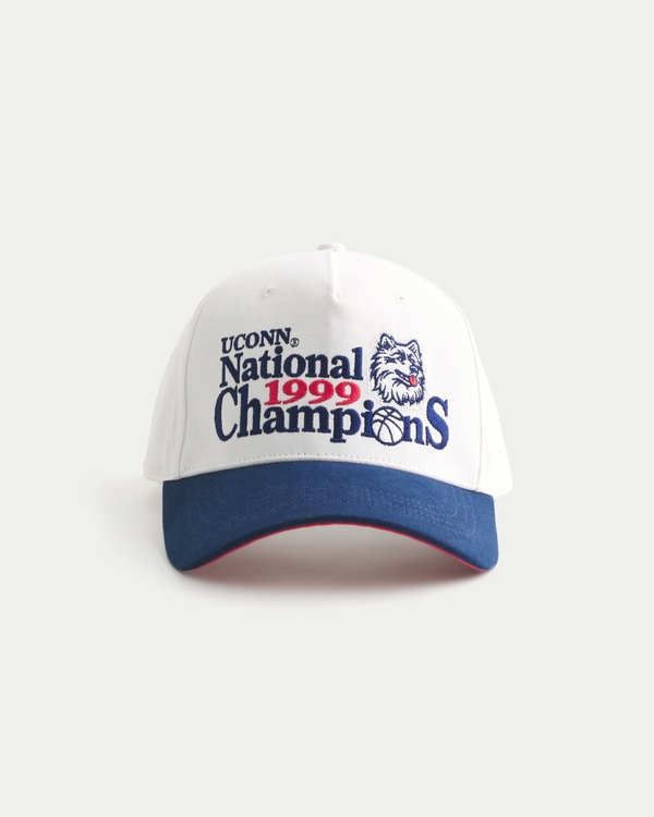 UConn Graphic Baseball Hat, White view 1