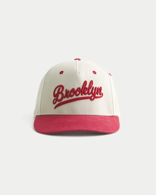 Brooklyn Graphic Baseball Hat, Tan view 1