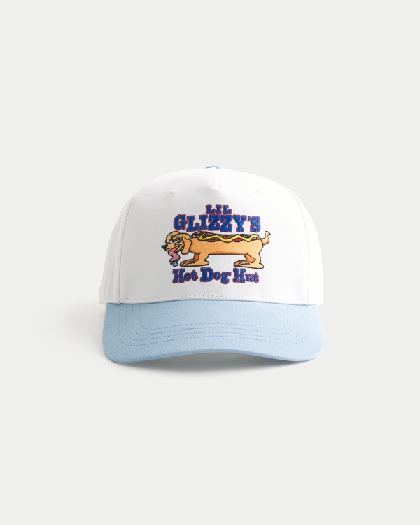 Lil Glizzy's Hot Dog Hut Graphic Baseball Hat, White view 1