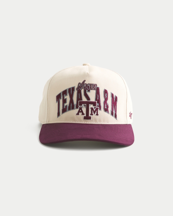 47 Brand Texas A&M University Aggies Baseball Hat, Cream And Maroon view 1