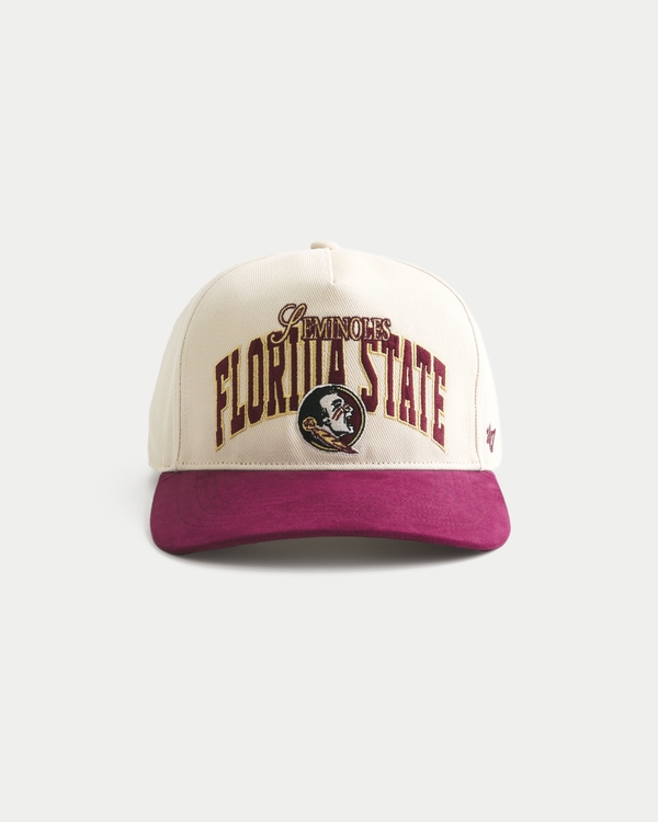 47 Brand Florida State University Seminoles Baseball Hat, Cream And Burgundy view 1