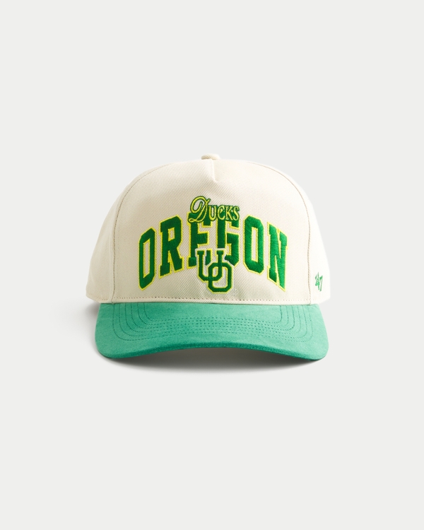 47 Brand University of Oregon Ducks Baseball Hat, Cream And Green view 1