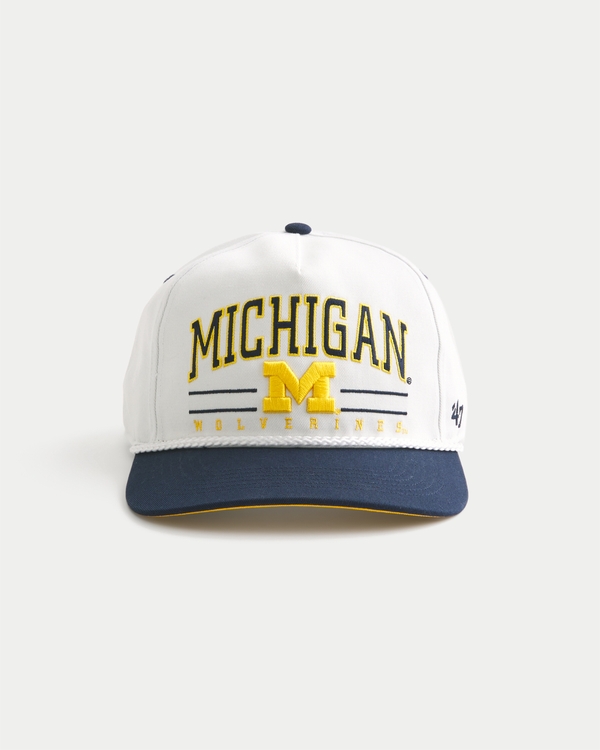 47 Brand University of Michigan Wolverines Baseball Hat, White And Navy view 1