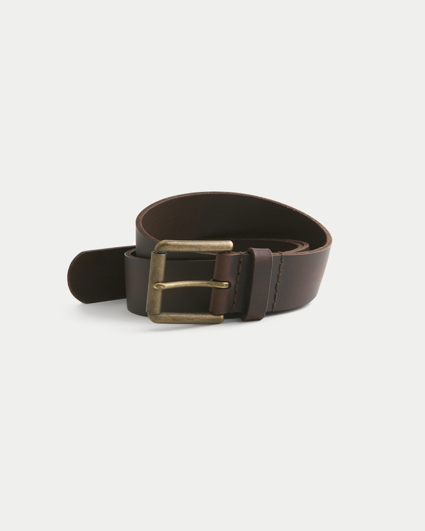 Leather Belt, Dark Brown view 1