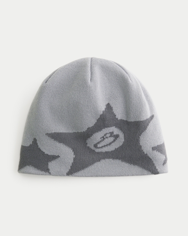 Eight Ball Graphic Skull Beanie, Gray view 1
