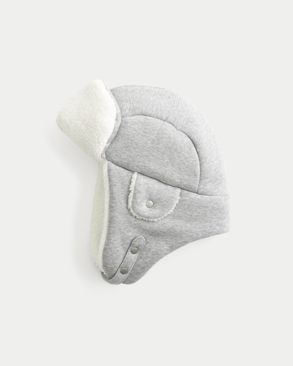 Sherpa-Lined Trapper Hat, Heather Gray view 1